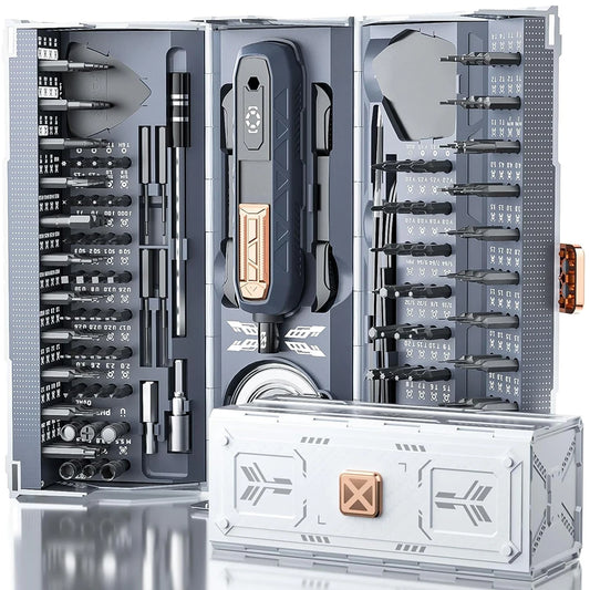 JAKEMY 180-in-1 Precision Screwdriver Set with Magnetic Bits - Available in Electric or Manual Options for Laptop, Phone, and Glasses Repair