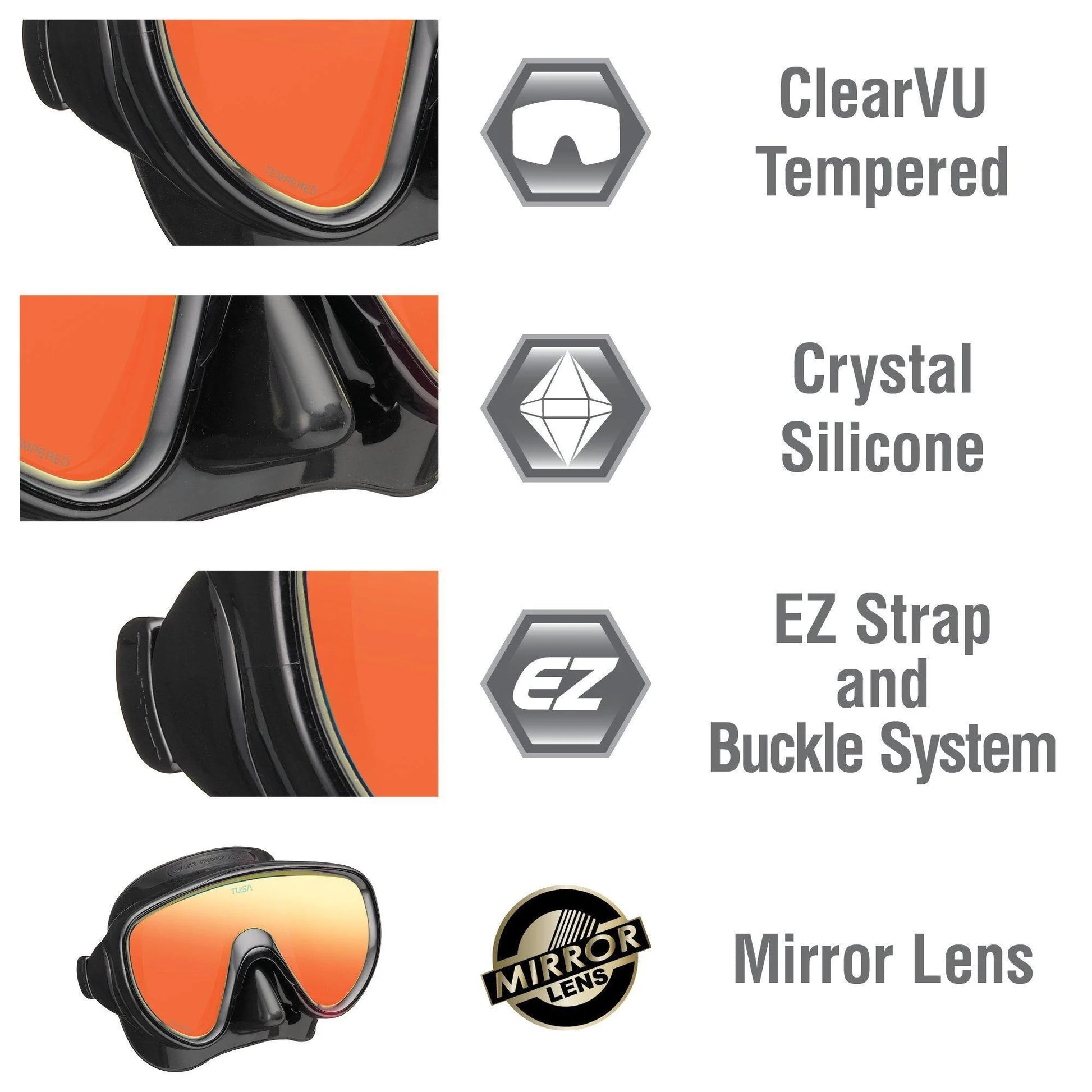 Sport Adult Serene Mask and Dry Snorkel Combo with Reusable Travel Bag