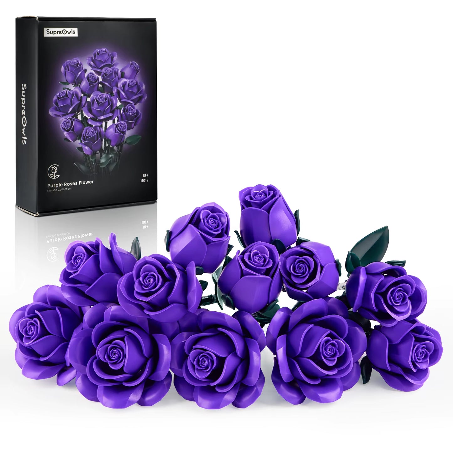 Roses Bouquet Building Blocks Set Artificial Flowers Home Decor Wedding Floral Bricks Toys Christmas Valentines Gift for Adults