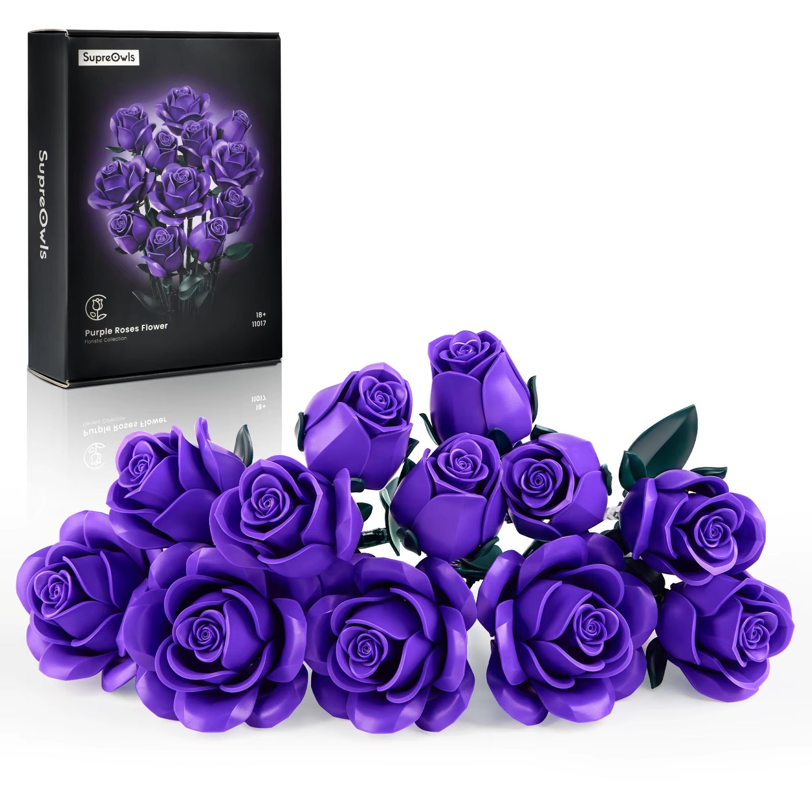 Roses Bouquet Building Blocks Set Artificial Flowers Home Decor Wedding Floral Bricks Toys Christmas Valentines Gift for Adults