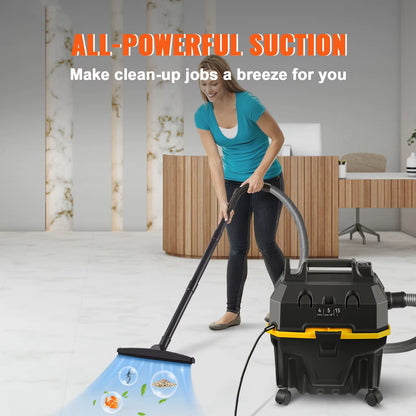 Succebuy 15L Portable Wet and Dry Vacuum Cleaner with 1200W Power for Car and Home Use