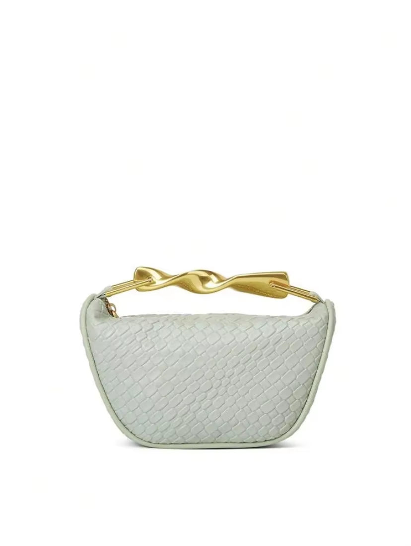 Summer Half-Moon Beach Straw Shoulder Bags Women'S Straw Bucket Bag Purse Woven Straw Handbags Casual Tote Crossbody Bag