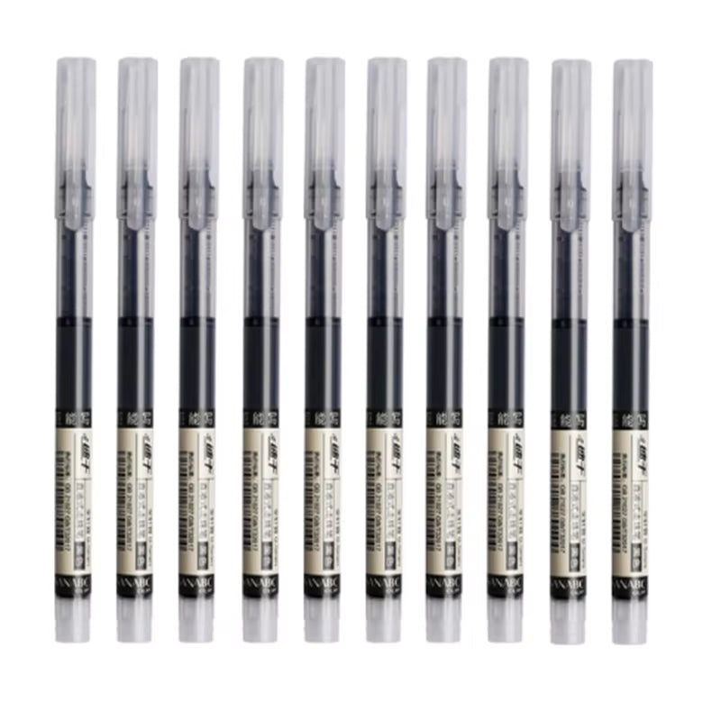 24 Pcs Straight Liquid Ball Pen Quick Drying Test Signature Gel Pen 0.5Mm Black Blue Ink School Office Ball Pen