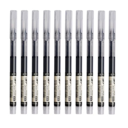 24 Pcs Straight Liquid Ball Pen Quick Drying Test Signature Gel Pen 0.5Mm Black Blue Ink School Office Ball Pen
