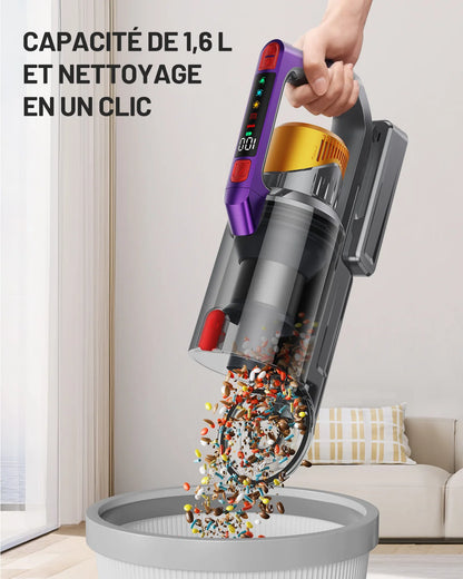 S17 Pro 550W/55KPA Cordless Vacuum Cleaner, 60Mins Self-Standing Vacuum Cleaners for Home, Anti-Tangle Stick Vacuum