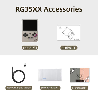 RG35XX Retro Handheld Game Player Built-In 64G TF 6000+ Classic Games Linux Garlicos Portable for Travel Kids Gift