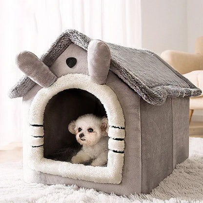 Cozy Foldable Dog House Bed Mat - Perfect Winter Retreat for Small to Medium Dogs and Cats