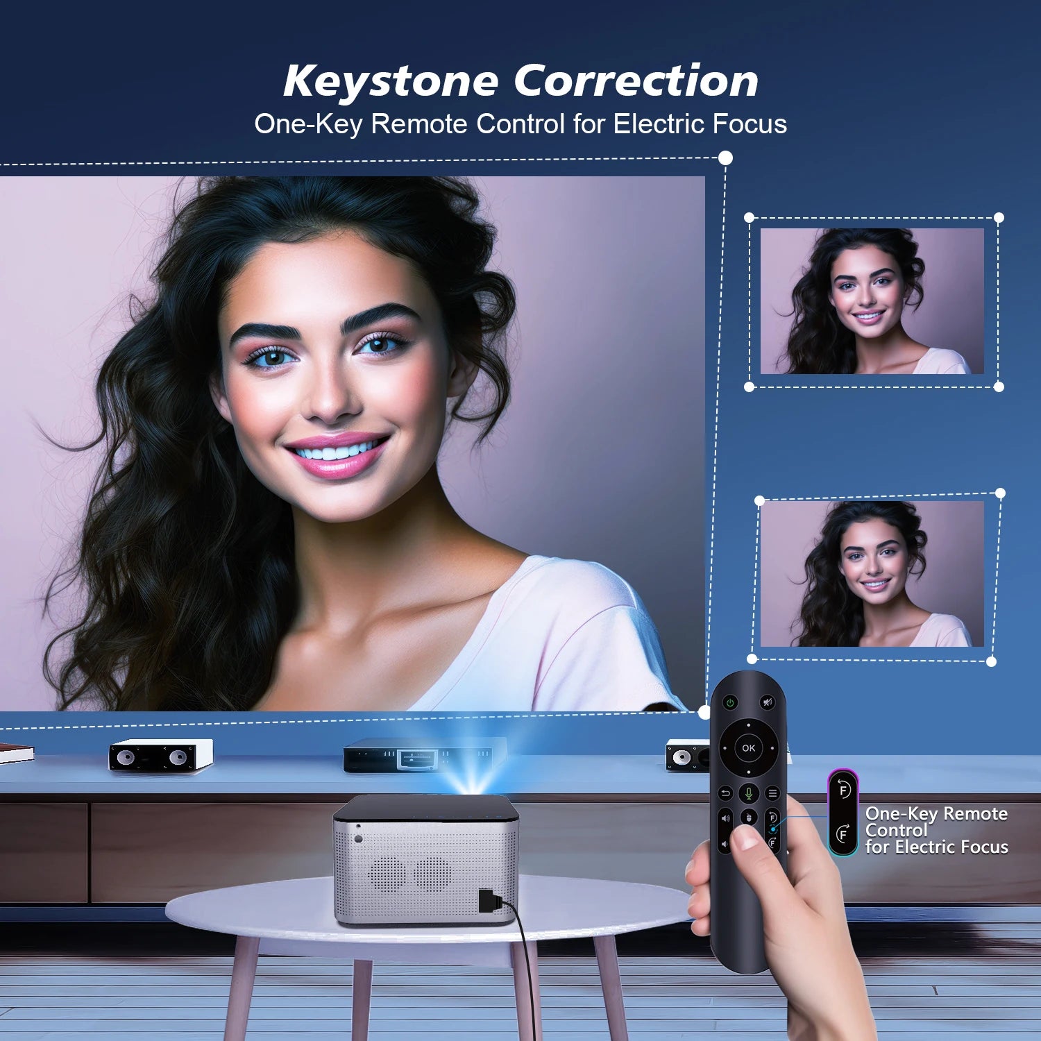 HY350 Projector Android 11 4K 1080P 580ANSI Wifi6 Voice Control Allwinner H713 Electronic Focus BT5.0 Home Projetor