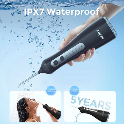 Sejoy Portable Cordless Water Flosser with 6 Jets and 6 Modes for Effective Oral Care