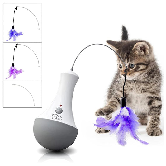 DOEL Interactive Cat Feather Teaser Toy - Automatic Indoor Play Gift for Kittens