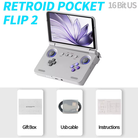 2025  Flip2 Retro Handheld Game Console Android13 5.5 Inch AMOLED Touch Screen Video Player Wifi Bluetooth PSP PS2