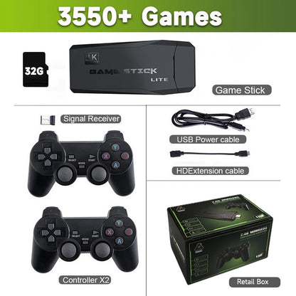 Video Game Sticks M8 Console 2.4G Dual Wireless Controller Game Stick 4K 10000 Games 64GB Retro Game for Dropshiopping Xmas Gift