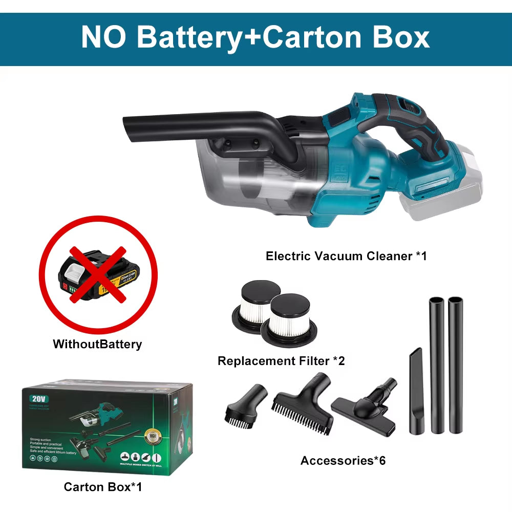 Electric Vacuum Cleaner Cordless Portable Handheld Power Vacuum Cleaner Multi-Function Dust Cleaning Tool for Makita 18V Battery