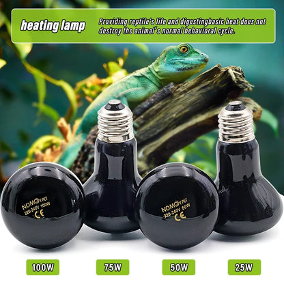 Pet Heating Lamp E27 Night Lamp for Amphibian Snake Lamp Heat Reptile Bulb UV Light 100W AC220-240V
