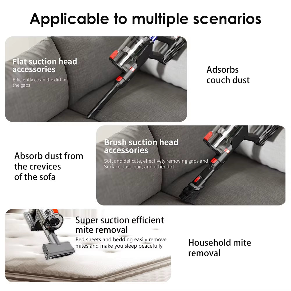 V22 Cordless Vacuum Cleaner 650W 55000PA Home Appliance Handheld Vacuum Cleaner Cleaning Supplies Removable Battery