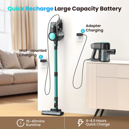 INSE N3T Cordless Vacuum Cleaner - 40Kpa Ultra Lightweight 6-in-1 Stick Vacuum with Up to 40 Minutes Runtime for Home and Pet Hair on Hard Floors
