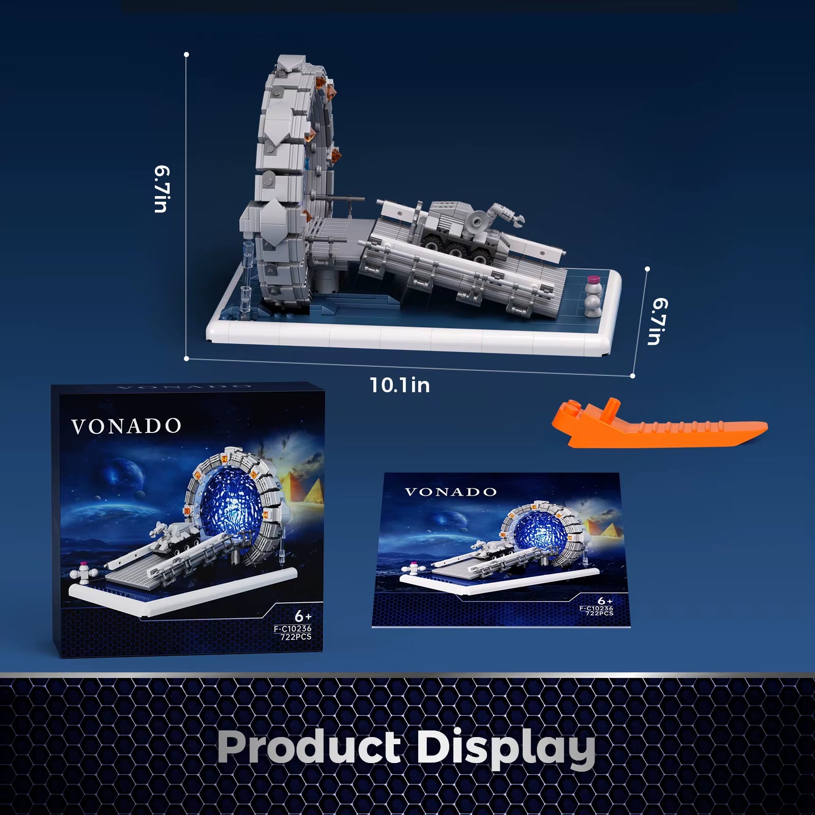 Stargateal Building Block Kit,Movie Space Travel Scenes Weaponized Mobile Chariots Bricks Toys Children Gifts(722Pcs)