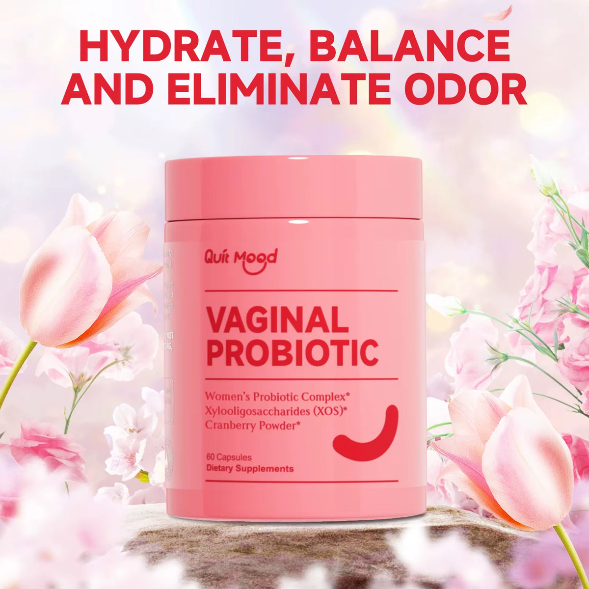Quit Mood Probiotics for Women - PH Balance and Lactobacillus Probiotic Blend for Women's Health Support