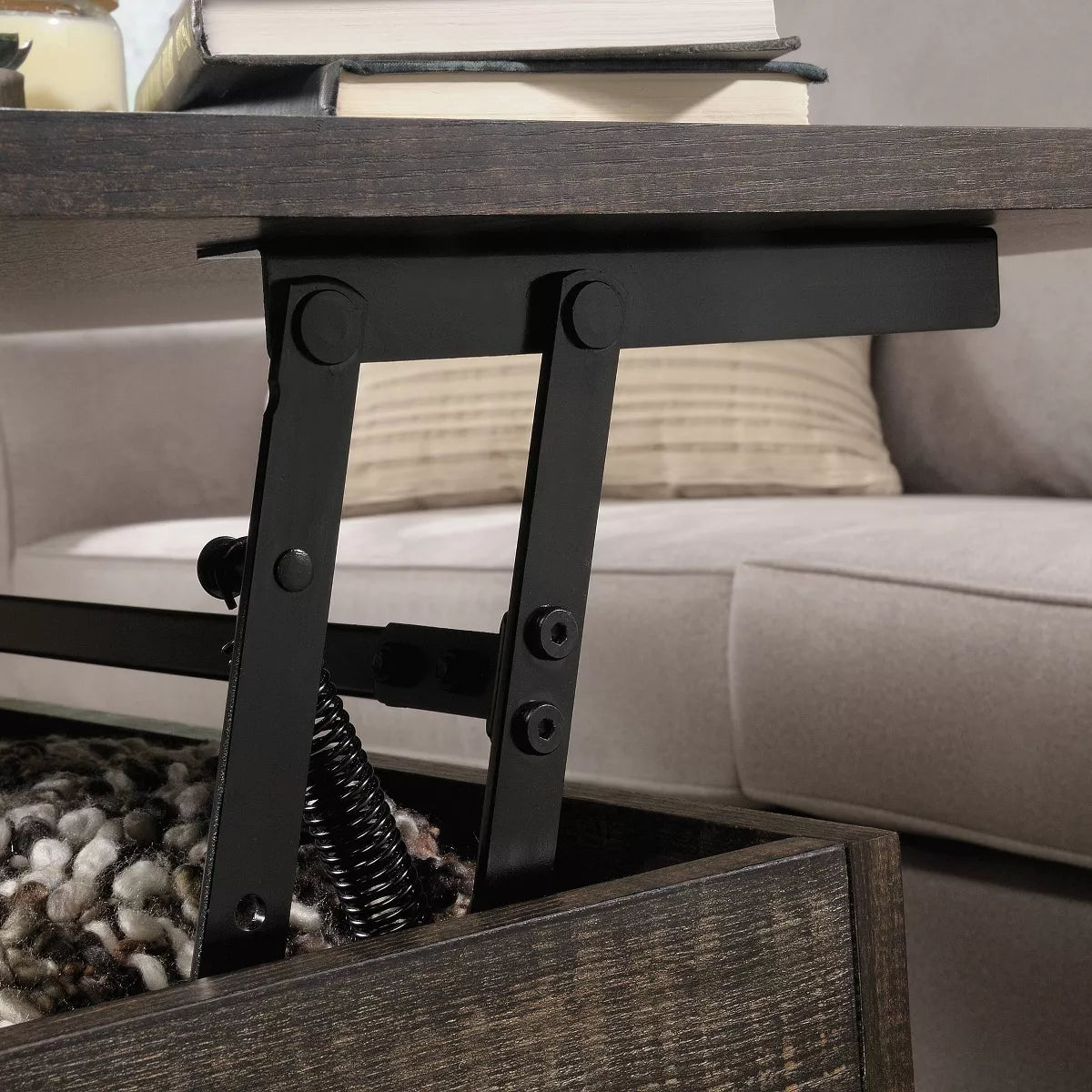 Steel River Lift-Top Coffee Table - Carbon Brown