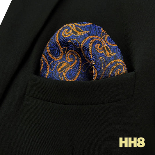 Colorful Mens Pocket Square Multicolor Dot Paisley Classic Wedding Silk Handkerchief Business Jacquard Hanky