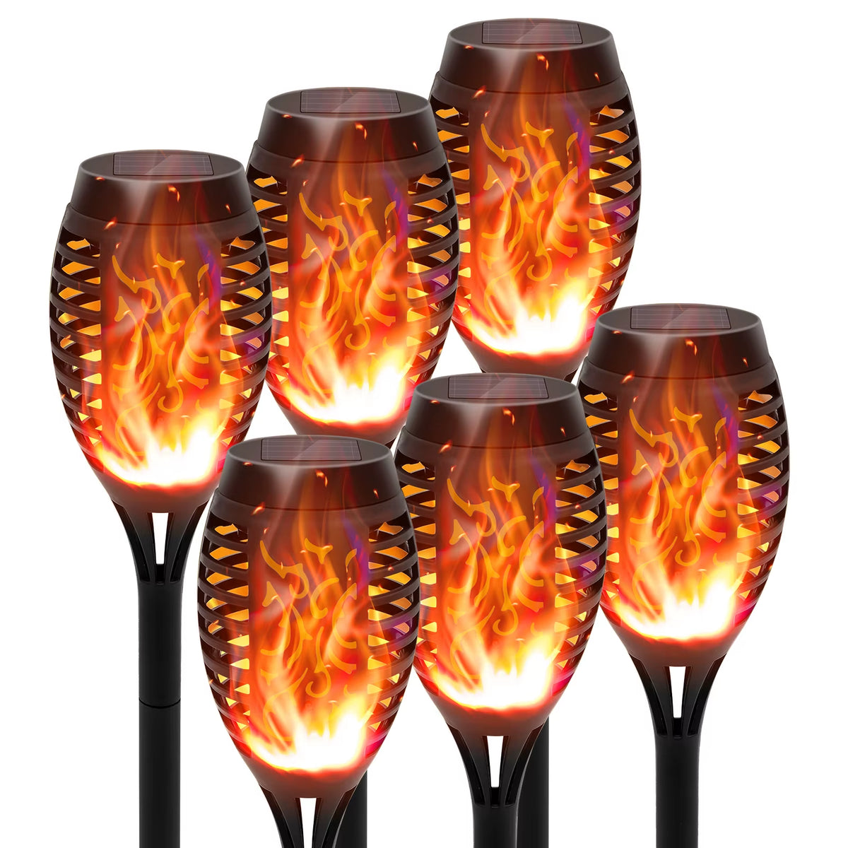 Solar Lights Outdoor LED 4/6/812Pcs Solar Torch Lights with Flickering Flame Waterproof Garden Decoration Lawn Path Yard Patio