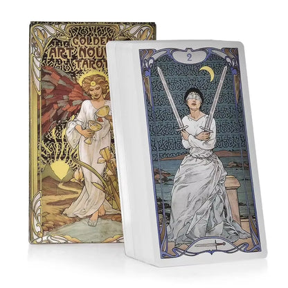 HOT 400 Style Tarot Cards Oracle Golden Art Nouveau the Green Witch Universal Celtic Thelema Steampunk Tarot Board Deck Games