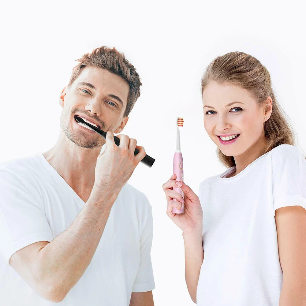 Fairywill Sonic Electric Toothbrush FW-D7 Set USB Charge Toothbrushes Case for Adult with Tooth Brush Heads 5 Mode Smart Time