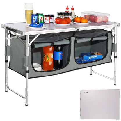 Succebuy Portable Folding Camping Kitchen Table - Quick Set-Up MDF Table for Outdoor Picnics, BBQs, and RV Travel