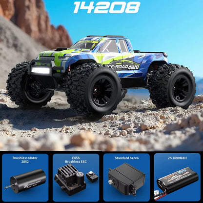 HYPER GO MJX 14207/14208 1/14 Scale Brushless 4WD Off-Road RC Car with 2.4G Remote Control - High-Speed Performance (41-53 Km/H)