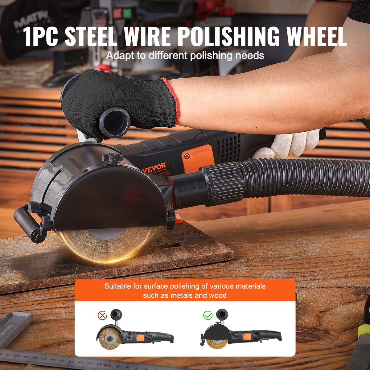 Succebuy Variable Speed Burnishing and Polishing Machine for Metal and Wood Surface Conditioning