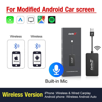 Carlinkit USB Wired/Wireless Carplay Dongle Wired/Wireless Android Auto AI Box Mirrorlink BT Auto Connect for Android Car Radio
