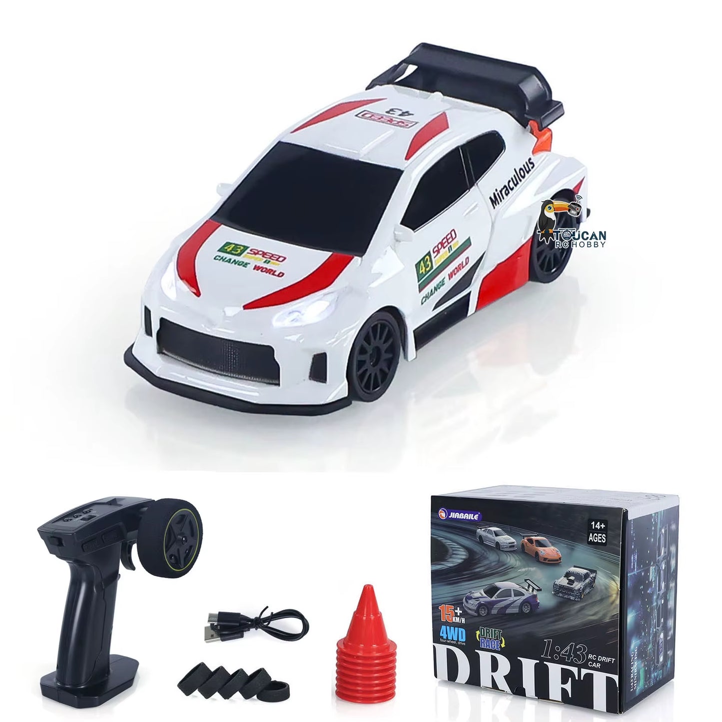 US Stock RC Drift Car 1/43 RTR Race 4WD Gyro Four-Wheel Drive Radio Control High Speed Model 2.4G Racing Drifting Cars Toy Model