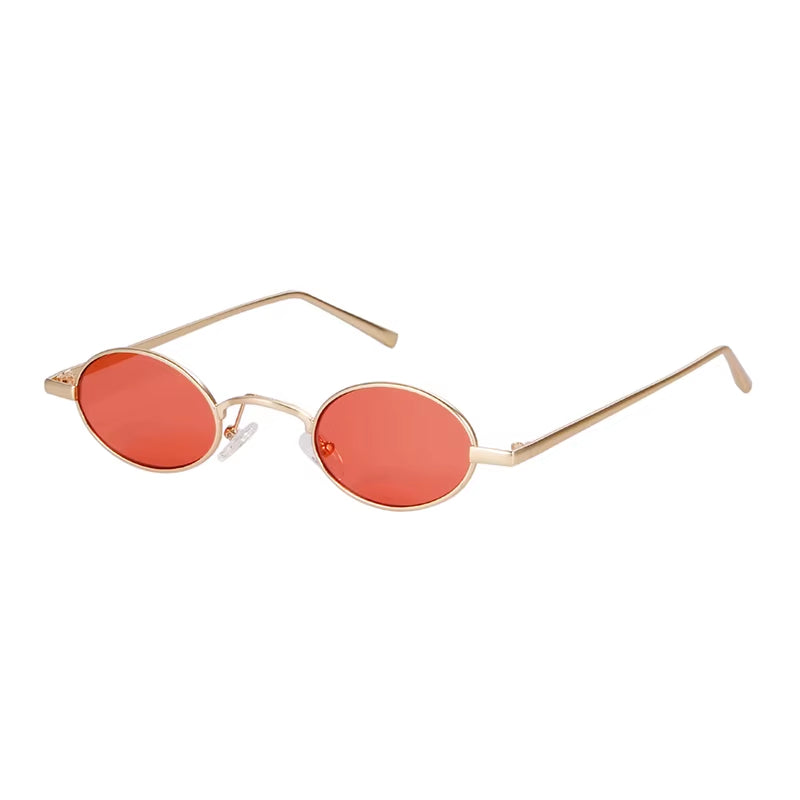 Skinny Steampunk Oval Sunglasses 2020 Women Vintage Small Steam Punk Goggles Designer Gold Tiny Sun Glasses Shades SN229