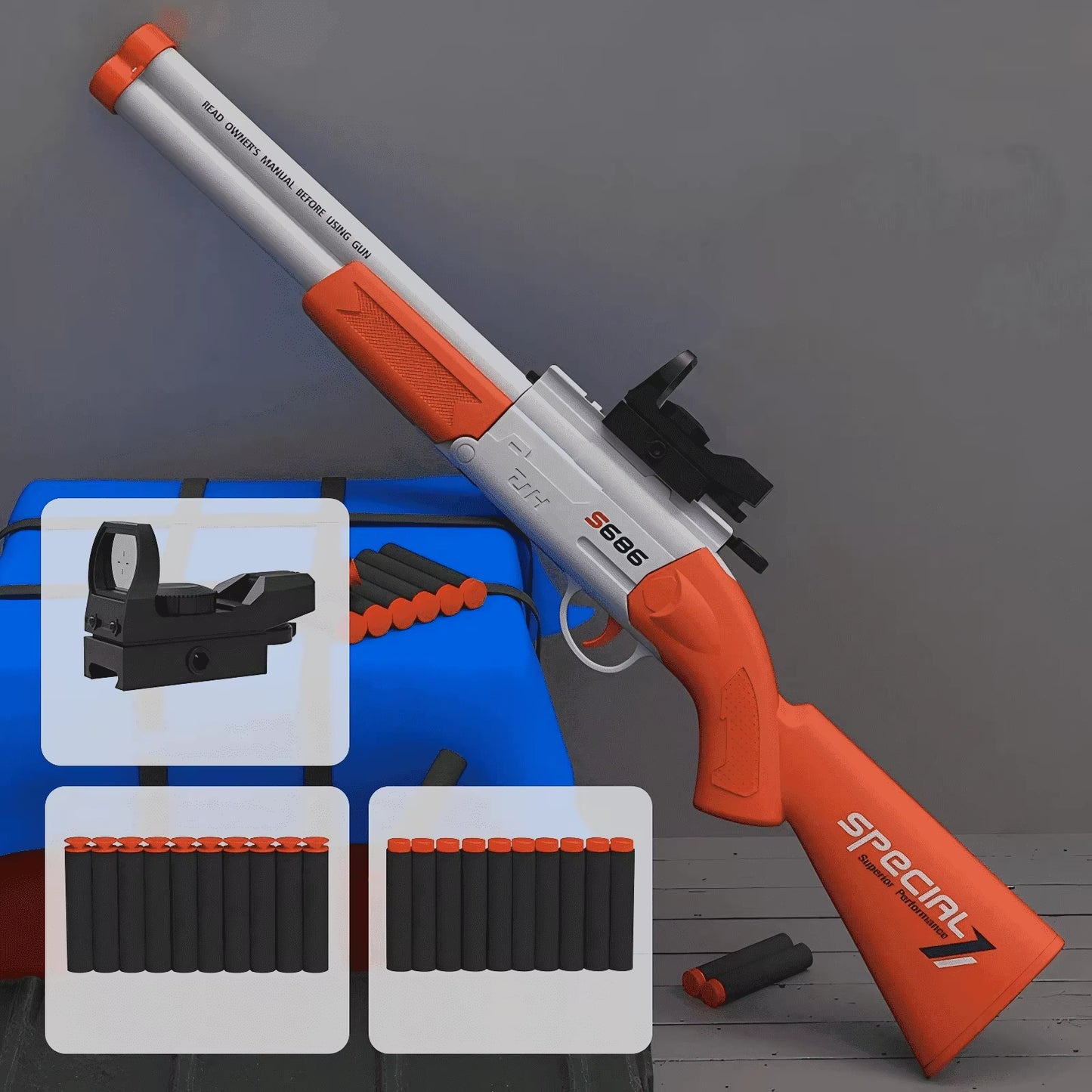 Soft Bullet Toy Gun Shotgun with Shell Ejection Function and Long Range Shooting Distance
