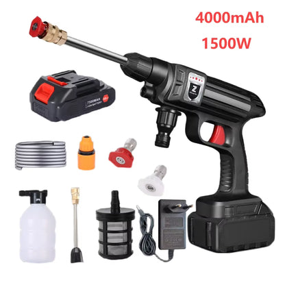 High Pressure Car Washer 30Bar Wireless Car Wash Machine 4000Mah Rechargeable Car Wash Machine for Garden Watering Home Cleaning