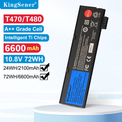 Kingsener 10.8V 6600Mah Laptop Battery for Lenovo Thinkpad T470 T480 T570 T580 P51S P52S 01AV427 01AV428 01AV423 SB10K97580 61++
