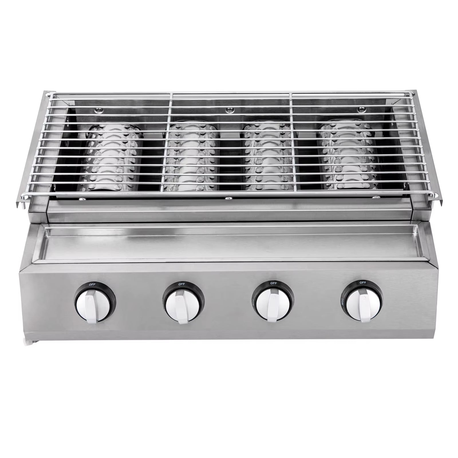 Professional 4-Burner Stainless Steel Portable Tabletop Propane/Lpg Gas Grill ,Smokeless for Camping & Indoor/Outdoor BBQ