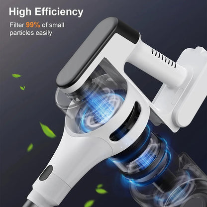  Cordless 20Kpa Handheld Vacuum Cleaner Powerful Brushless Suction with Green LED Floor Brush Light