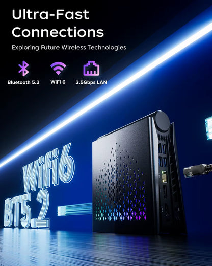 ACEMAGIC MINI PC  Ryzen 7 8745HS 32GB RAM 1TB SSD Windows 11 Pro MINI Computer Wifi6 BT5.2 with RGB Light 4K Triple Display