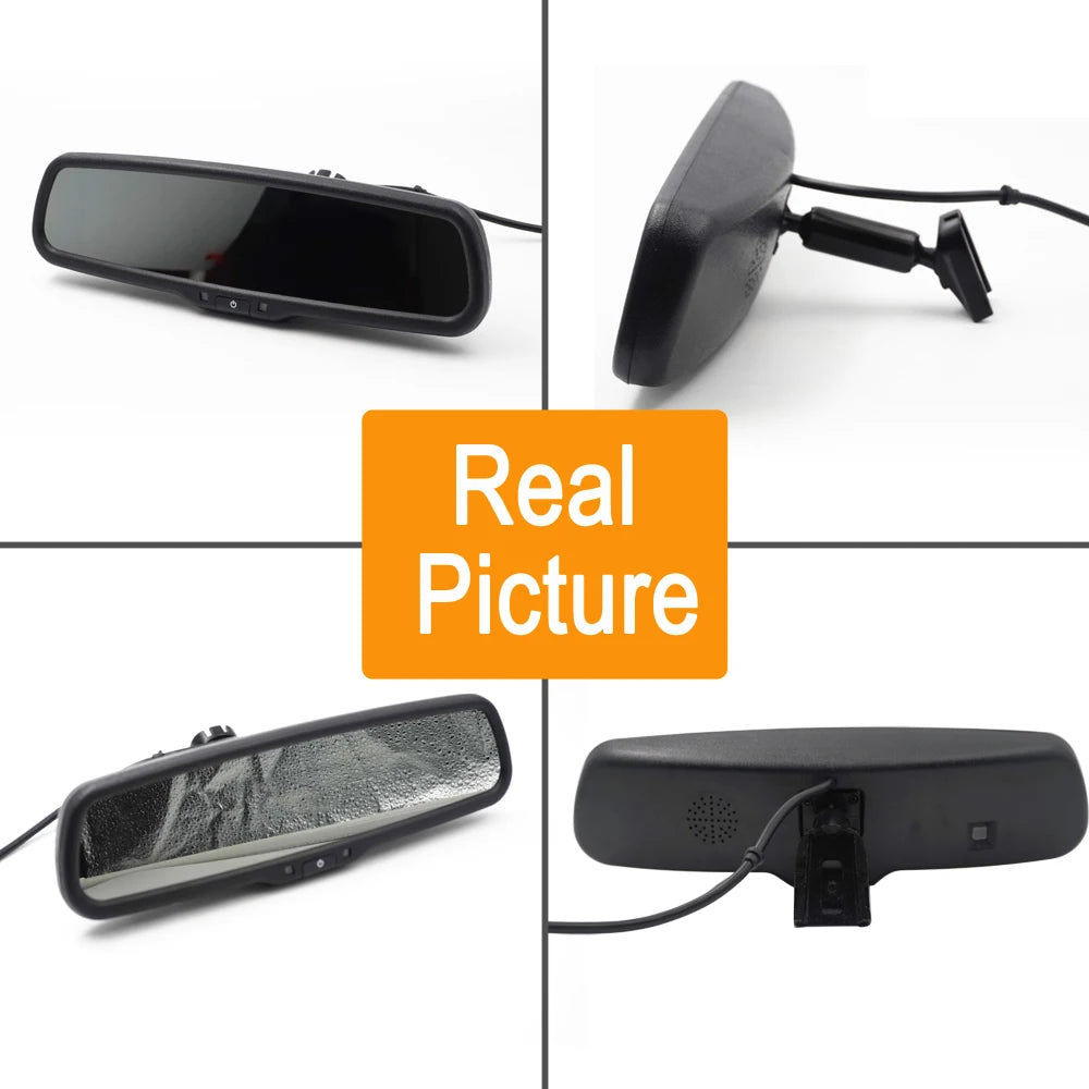 4.3'' Car Rearview Mirror Monitor Bracket LCD Video Monitor Camera Parking Monitor with HD Screen Driving Recorder