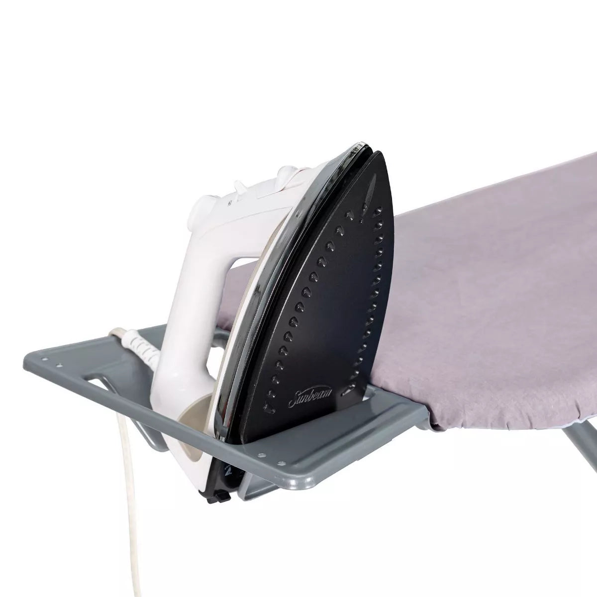 Home Products Light Gray 4-Leg Mesh Top Ironing Board with Integrated Iron Rest
