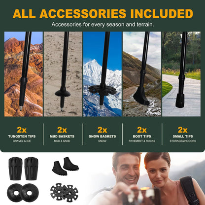 Ultralight Aluminum Alloy 5-Section Folding Trekking Pole for Hiking, Mountaineering, and Walking - Sturdy and Durable Design