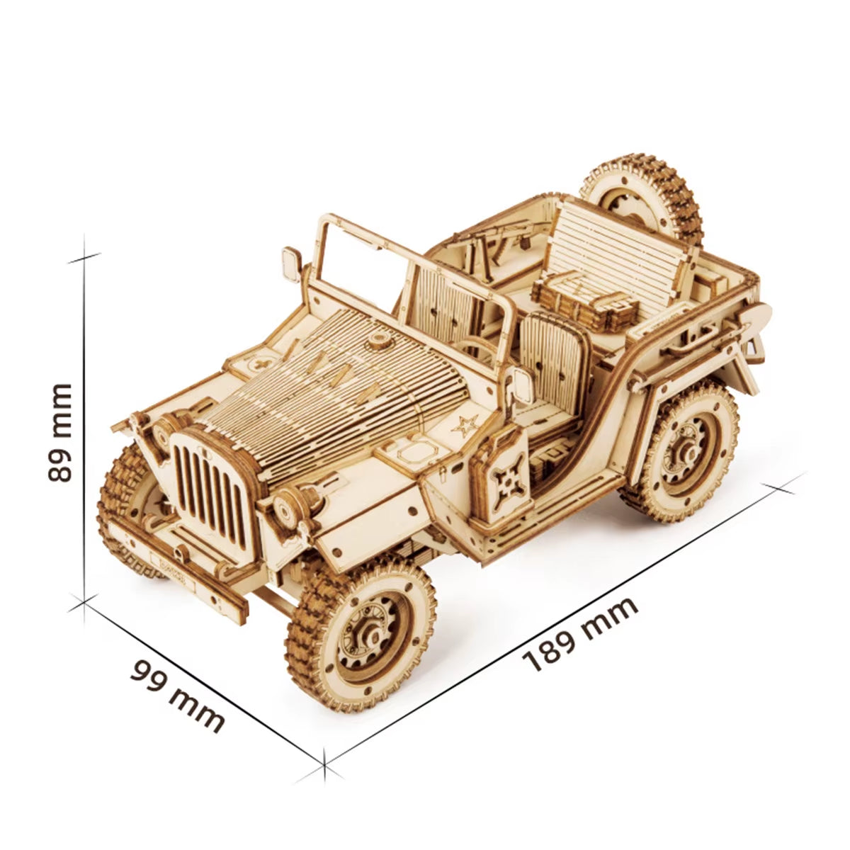 Robotime Classic Car 3D Wooden Puzzle Model Kits: Vintage Train, Army Jeep, and Heavy Truck at 1:15 Scale for Children