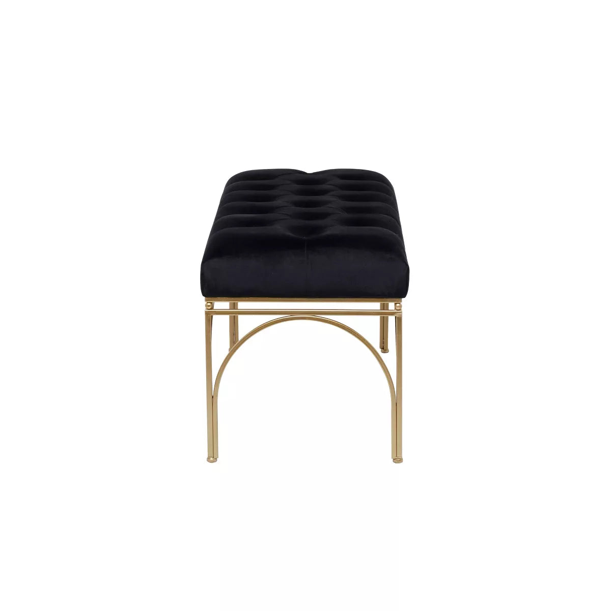 Rectangular Glam Velvet Bench -Black