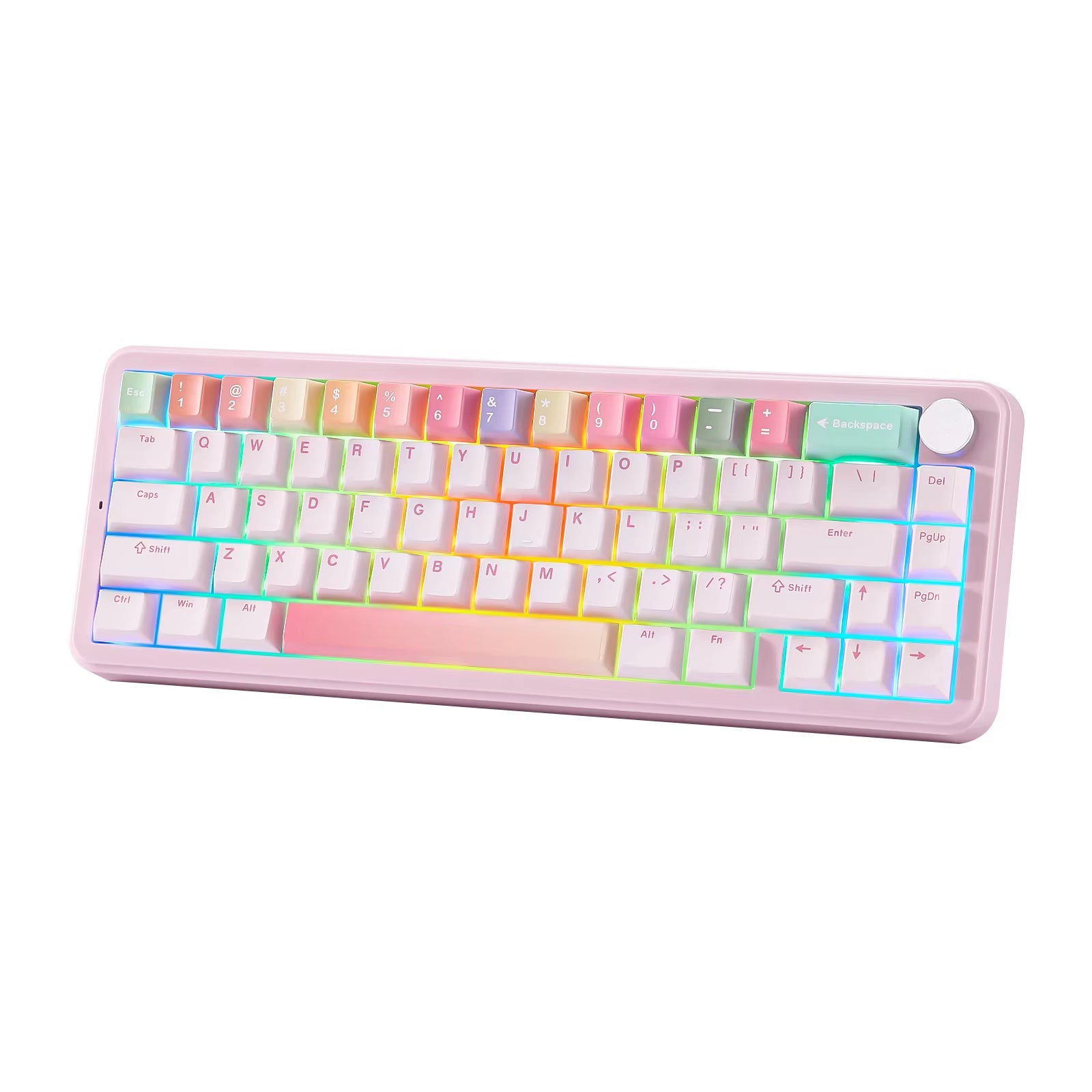YUNZII B68 Wireless Mechanical Gaming Keyboard, Tri-Mode Hot Swappable Cute Gasket Mounted Creamy Keyboard for Win/Mac,