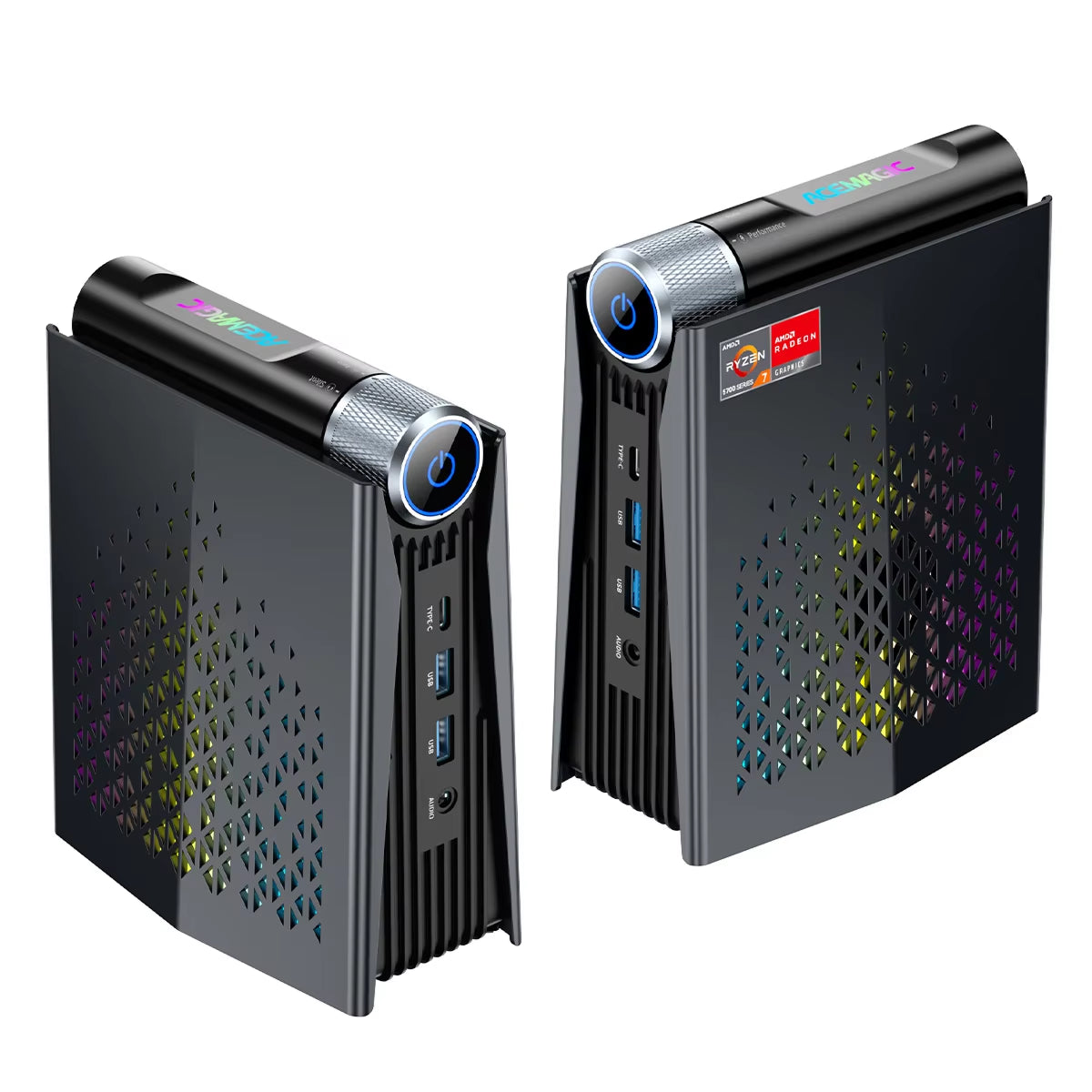 ACEMAGIC MINI PC  Ryzen 7 8745HS 32GB RAM 1TB SSD Windows 11 Pro MINI Computer Wifi6 BT5.2 with RGB Light 4K Triple Display