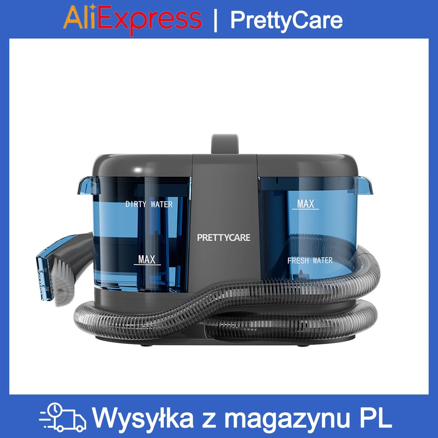 PC808 Cordless Carpet&Spot Vacuum Cleaner 1.4M Hose 30Minutes Fabric Vacuum Cleaner with Wet Sprayer for Sofa Car