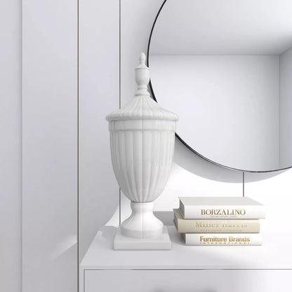 26-Inch Contemporary White Ceramic Vase - Elegant Large Tabletop Decor with Unique Design