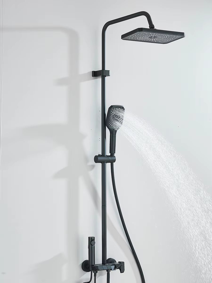 4-Way Piano Shower System with Rain Shower Bidet Faucet Hot Cold Water Mixer for Bathroom Shower Kit