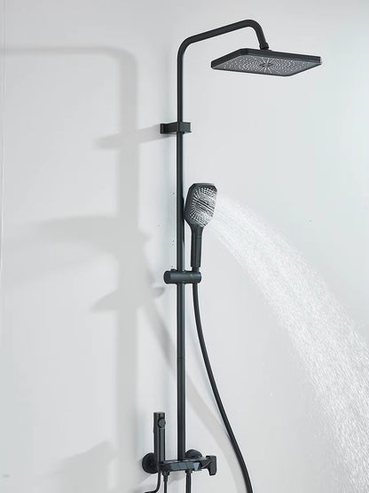 4-Way Piano Shower System with Rain Shower Bidet Faucet Hot Cold Water Mixer for Bathroom Shower Kit
